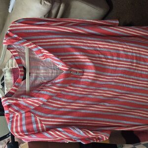 Nicole Miller Tunic 3 Button At Neck Button On Sleeveto Make Elbow Lenght